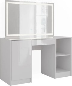 Stół toaletowy biały/biały wysoki połysk 128.2x50.1x76 sherry