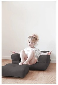 Dziecięcy fotel rozkładany s taburetkou Karup Design Mini Cube Dark Grey
