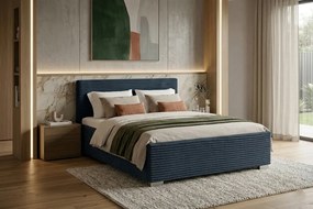 Łóżko LUCI 140x200 cm Granatowy Bez materaca