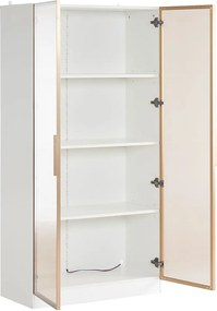 Nowoczesna witryna z oświetleniem LED w 16 kolorach - Wys. 160 cm - 2 drzwi z regulowanymi półkami - Przezroczysta