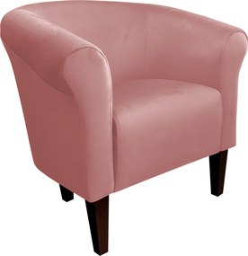 Fotel Milo tkanina Welur wygodny fotel tapicerowany do salonu i sypialni : Kolor nogi - Venge, Kolor tkaniny - VELVET - MG58, Wysokość nogi - 20 cm