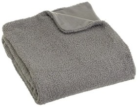 Szary koc z materiału sherpa 130x160 cm Sherpa Bouclé – Casa Selección