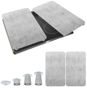 Zestaw 2 szarych szklanych płyt ochronnych na kuchenkę Wenko Universal