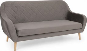 Szara 3-osobowa sofa CORANTI VELVET