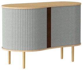 Szara niska komoda w dekorze dębu z drzwiami przesuwnymi 100x67 cm Audacious – UMAGE