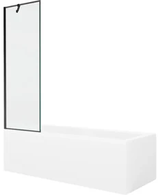 Mexen Cubik wanna prostokątna 170 x 70 cm z obudową i parawanem 1-skrzydłowym 60 cm, czarny wzór - 550317070X9506007070