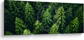 Obraz - Las (z zegarem) (90x30 cm)