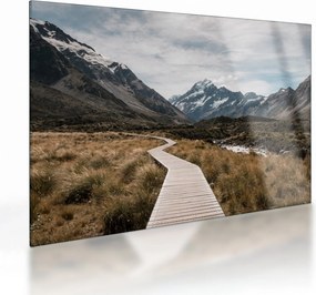 Obraz na szkle - Chodnik w dolinie góry Mt. Cook (70x50 cm)