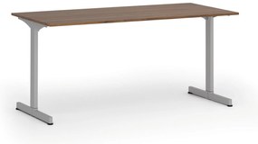 Biurko PRIMO BETA, 160x80 cm, szara podstawa, orzech