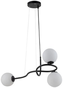 Lampa wisząca - Vena 3 czarna, białe klosze -33667