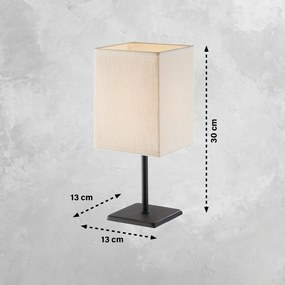 Czarno-biała lampa stołowa z tekstylnym kloszem (wysokość 30 cm) Lela – Fischer &amp; Honsel