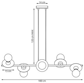 Nowoczesna lampa wisząca czarny + drewno - D160 Arton 2X