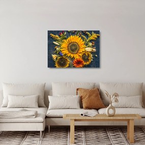 Obraz na szkle - Jesienne kwiaty (70x50 cm)