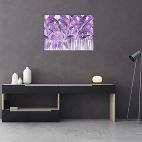 Obraz - Fioletowe liście w gipsie (70x50 cm)