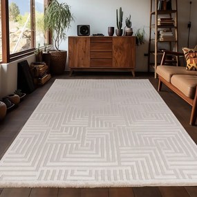 Dywan 3D nowoczesny Sahara Ornament beżowy 200 cm x 290 cm