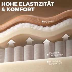 HOMCOM Fotel masujący z funkcją grzania, obrotowy fotel bujany z podnóżkiem, jasnobrązowy | Aosom PL