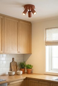 Okrągły czerwony plafon trzypunktowy G9-N72