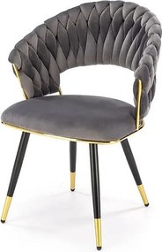 Krzesło tapicerowane K551 szare/złote