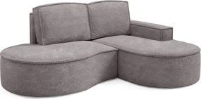 Narożnik MOLLY Prawostronny bez funkcji spania, wolnostojący tkanina ABRIAMO 07 Szary