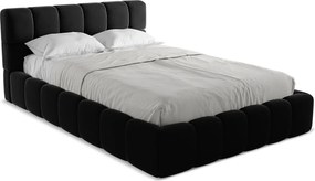 Łóżko 160 x 228 - z weluru - czarny - NALU
