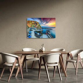 Obraz na szkle - Wioska śródziemnomorska (70x50 cm)