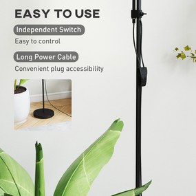 HOMCOM Lampa stojąca w stylu matka-dziecko, wysoka, z regulowanym ramieniem i 3 temperaturami barw, czarna | Aosom PL