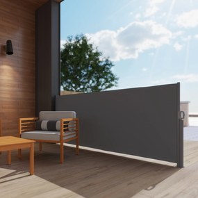 Outsunny Rozsuwana Markiza Boczna z Ochroną Prywatności na Balkon i Taras, Ciemnoszara, 300x140cm