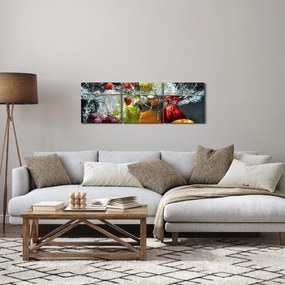 Obraz - Owoce (z zegarem) (90x30 cm)