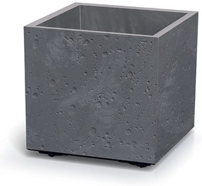Donica z wkładem Sierra Square Beton Effect 38,5 x 38,5 x 37 cm marengo PROSPERPLAST