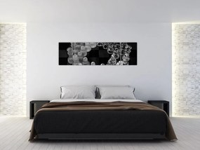 Obraz - czarno - białe szachy (170x50 cm)