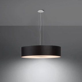 Czarna lampa wisząca z tekstylnym kloszem ø 50 cm Herra – Nice Lamps