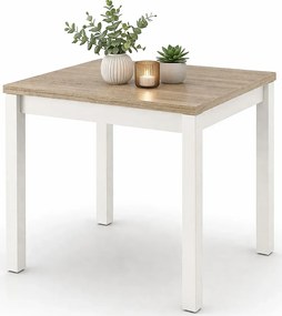 Kwadratowy rozkładany stół biały + dąb sonoma M3-A12