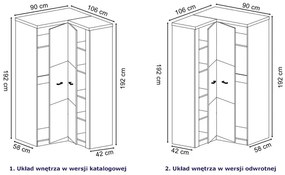 Szafa narożna jesion ciemny - Dagna