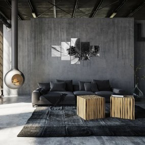 Obraz - Kwiat w czerni i bieli (125x70 cm)