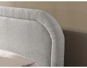 Jasnoszare łóżko kontynentalne ze schowkiem 160x200 cm Ornes – Ropez