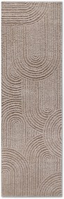 Dywan nowoczesny 3D Elle Collection Gallery Koła beżowy 80 cm x 240 cm
