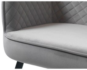 Jasnoszara aksamitna sofa 129 cm Berrie – Unique Furniture