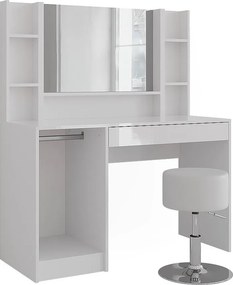 Stół toaletowy biały/biały wysoki połysk 119.8x50.1x76 sherry