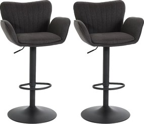 Stołek barowy MCW-M67 (zestaw 2 szt.),  ciemnoszary stopa czarny