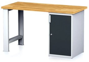 Stół warsztatowy MECHANIC, 1500x685x880 mm, 1x szafka, szary/antracyt