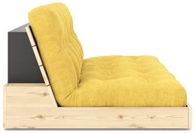 Żółta sztruksowa rozkładana sofa 196 cm Base – Karup Design