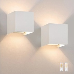 NETTLIFE Zestaw 2 kinkietów LED Ext, ciepła biel IP65, do domu, sypialni, klatki schodowej