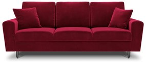 Czerwona aksamitna rozkładana/ze schowkiem sofa 235 cm Kyoto – Cosmopolitan Design