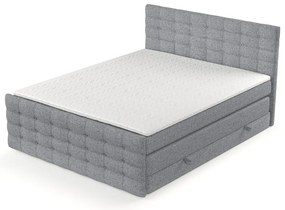 Szare łóżko boxspring ze schowkiem 160x200 cm Blend – Maison de Rêve