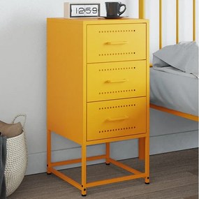 Żółty nocny stolik nocny z blachy stalowej z dużą przestrzenią przechowywania
