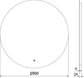 Mexen Erg lustro łazienkowe podświetlane, okragłe 80 cm, LED 6000K, antypara - 9823-080-080-611-00
