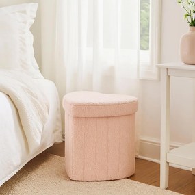 Pufa serce ALLOY, tapicerka baranek, 34 x 28 x 35 cm