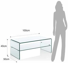 Szklany stolik 50x100 cm Cristal Evo – Tomasucci