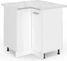 Szafka narożna biały wysoki połysk 75.6x60x81.6 r-line