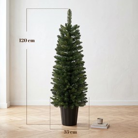 HOMCOM Zestaw 2 szt. sztucznych choinek, 120 cm, choinka do przedpokoju z 170 końcówkami gałązek, podstawa donicy, zielony | Aosom PL
